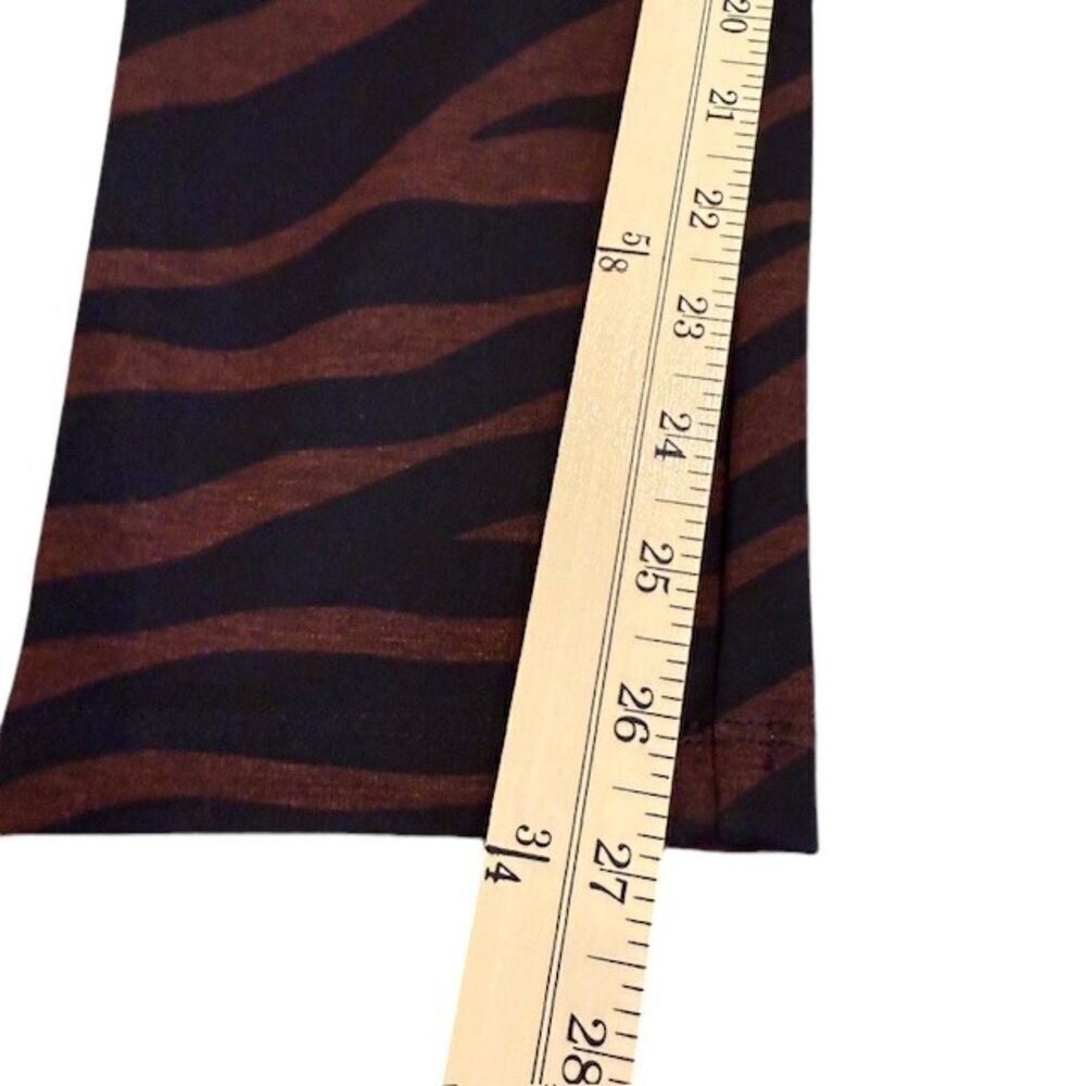 Ann Taylor High Rise Legging Zebra / Tiger Print Rust‎ Brown Black Size 10 - Picture 11 of 13